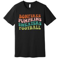 Bonfires Pumpkins Sweaters Football Fall Season Premium T-Shirt