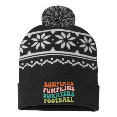 Bonfires Pumpkins Sweaters Football Fall Season USA-Made Snowflake Beanie