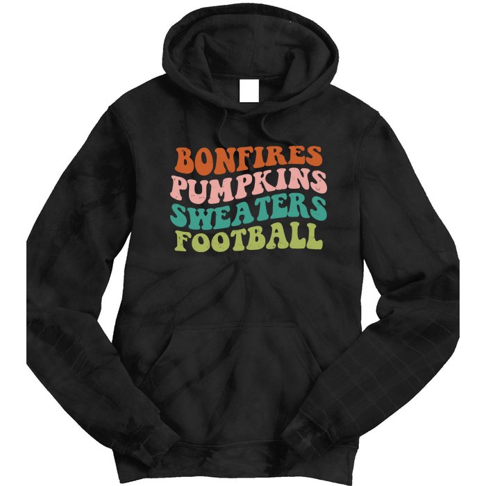 Bonfires Pumpkins Sweaters Football Fall Season Tie Dye Hoodie