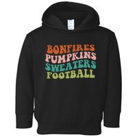 Bonfires Pumpkins Sweaters Football Fall Season Toddler Hoodie