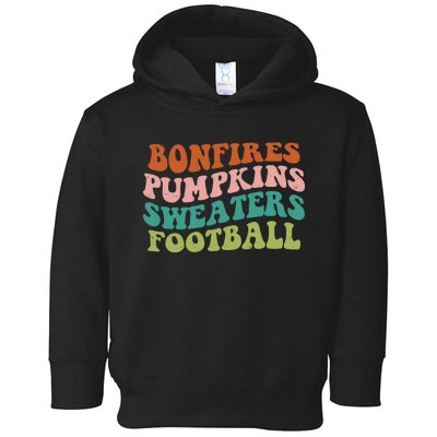 Bonfires Pumpkins Sweaters Football Fall Season Toddler Hoodie