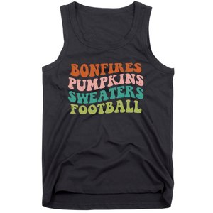 Bonfires Pumpkins Sweaters Football Fall Season Tank Top