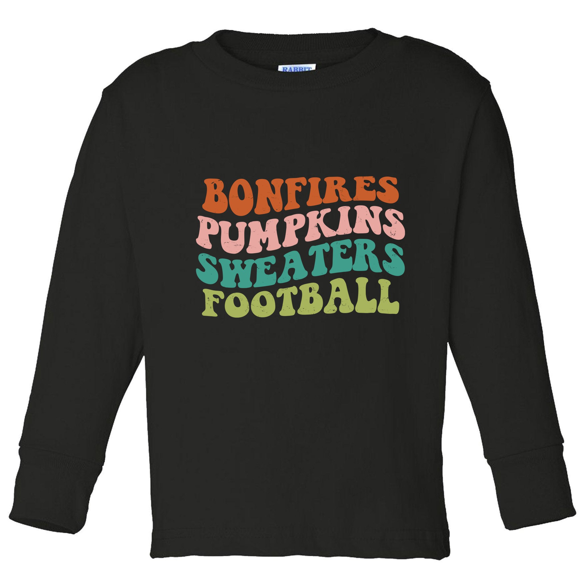 Bonfires Pumpkins Sweaters Football Fall Season Toddler Long Sleeve Shirt