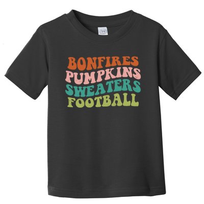 Bonfires Pumpkins Sweaters Football Fall Season Toddler T-Shirt