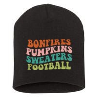 Bonfires Pumpkins Sweaters Football Fall Season Short Acrylic Beanie