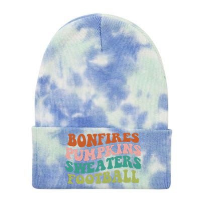 Bonfires Pumpkins Sweaters Football Fall Season Tie Dye 12in Knit Beanie