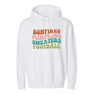 Bonfires Pumpkins Sweaters Football Fall Season Garment-Dyed Fleece Hoodie