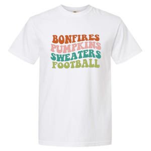 Bonfires Pumpkins Sweaters Football Fall Season Garment-Dyed Heavyweight T-Shirt