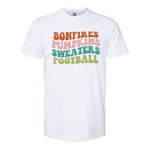 Bonfires Pumpkins Sweaters Football Fall Season Softstyle CVC T-Shirt