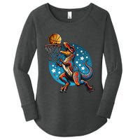 Basketball Player Trex Dinosaur Women's Perfect Tri Tunic Long Sleeve Shirt