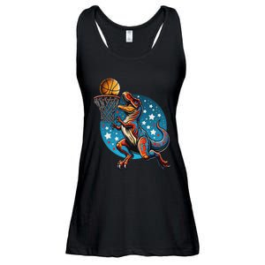 Basketball Player Trex Dinosaur Ladies Essential Flowy Tank