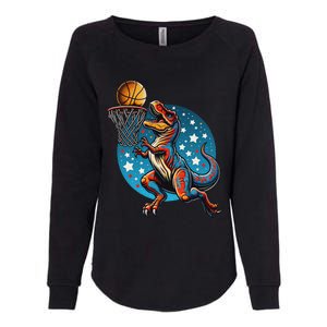 Basketball Player Trex Dinosaur Womens California Wash Sweatshirt