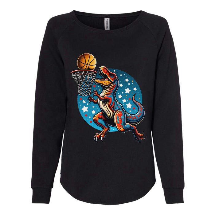 Basketball Player Trex Dinosaur Womens California Wash Sweatshirt