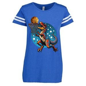 Basketball Player Trex Dinosaur Enza Ladies Jersey Football T-Shirt