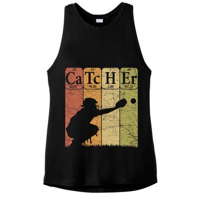 Baseball Periodic Table Elements Nerd Baseball Catcher Retro Ladies PosiCharge Tri-Blend Wicking Tank