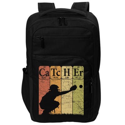Baseball Periodic Table Elements Nerd Baseball Catcher Retro Impact Tech Backpack
