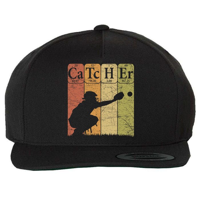 Baseball Periodic Table Elements Nerd Baseball Catcher Retro Wool Snapback Cap