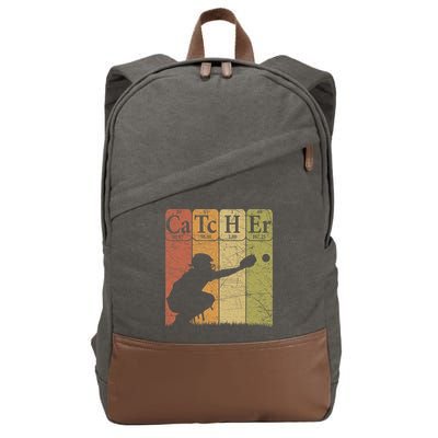 Baseball Periodic Table Elements Nerd Baseball Catcher Retro Cotton Canvas Backpack