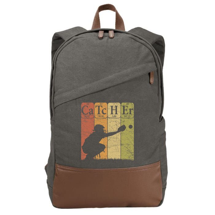 Baseball Periodic Table Elements Nerd Baseball Catcher Retro Cotton Canvas Backpack