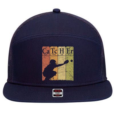 Baseball Periodic Table Elements Nerd Baseball Catcher Retro 7 Panel Mesh Trucker Snapback Hat