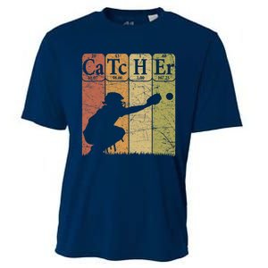 Baseball Periodic Table Elements Nerd Baseball Catcher Retro Cooling Performance Crew T-Shirt