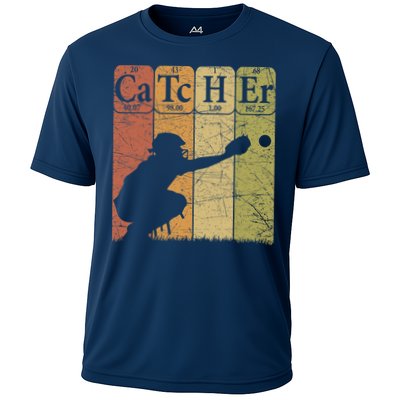 Baseball Periodic Table Elements Nerd Baseball Catcher Retro Cooling Performance Crew T-Shirt
