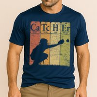 Baseball Periodic Table Elements Nerd Baseball Catcher Retro Cooling Performance Crew T-Shirt