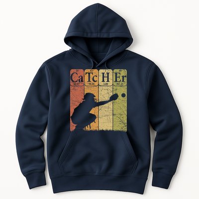 Baseball Periodic Table Elements Nerd Baseball Catcher Retro Hoodie