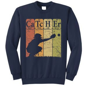 Baseball Periodic Table Elements Nerd Baseball Catcher Retro Sweatshirt