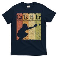 Baseball Periodic Table Elements Nerd Baseball Catcher Retro T-Shirt