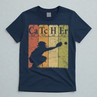 Baseball Periodic Table Elements Nerd Baseball Catcher Retro T-Shirt