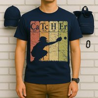 Baseball Periodic Table Elements Nerd Baseball Catcher Retro T-Shirt