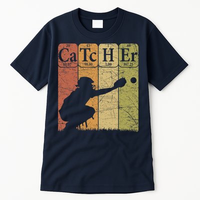 Baseball Periodic Table Elements Nerd Baseball Catcher Retro Tall T-Shirt