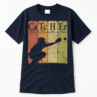 Baseball Periodic Table Elements Nerd Baseball Catcher Retro Tall T-Shirt