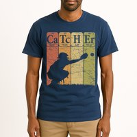 Baseball Periodic Table Elements Nerd Baseball Catcher Retro Tall T-Shirt