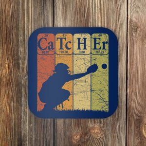 Baseball Periodic Table Elements Nerd Baseball Catcher Retro Coaster