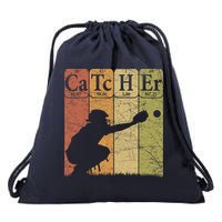 Baseball Periodic Table Elements Nerd Baseball Catcher Retro Drawstring Bag