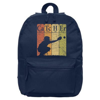 Baseball Periodic Table Elements Nerd Baseball Catcher Retro 16 in Basic Backpack
