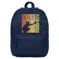Baseball Periodic Table Elements Nerd Baseball Catcher Retro 16 in Basic Backpack