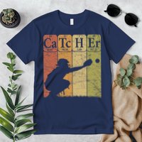 Baseball Periodic Table Elements Nerd Baseball Catcher Retro Premium T-Shirt