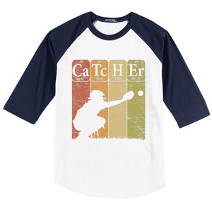 Baseball Periodic Table Elements Nerd Baseball Catcher Retro Baseball Sleeve Shirt