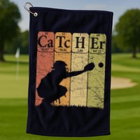 Baseball Periodic Table Elements Nerd Baseball Catcher Retro Golf Towel