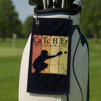 Baseball Periodic Table Elements Nerd Baseball Catcher Retro Golf Towel