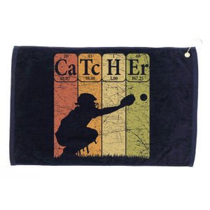 Baseball Periodic Table Elements Nerd Baseball Catcher Retro Grommeted Golf Towel