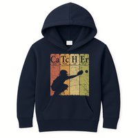 Baseball Periodic Table Elements Nerd Baseball Catcher Retro Kids Hoodie