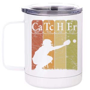 Baseball Periodic Table Elements Nerd Baseball Catcher Retro 12 oz Stainless Steel Tumbler Cup