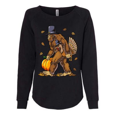 Bigfoot Pilgrim Turkey Pumpkin Thanksgiving Day Funny Gift Womens California Wash Sweatshirt