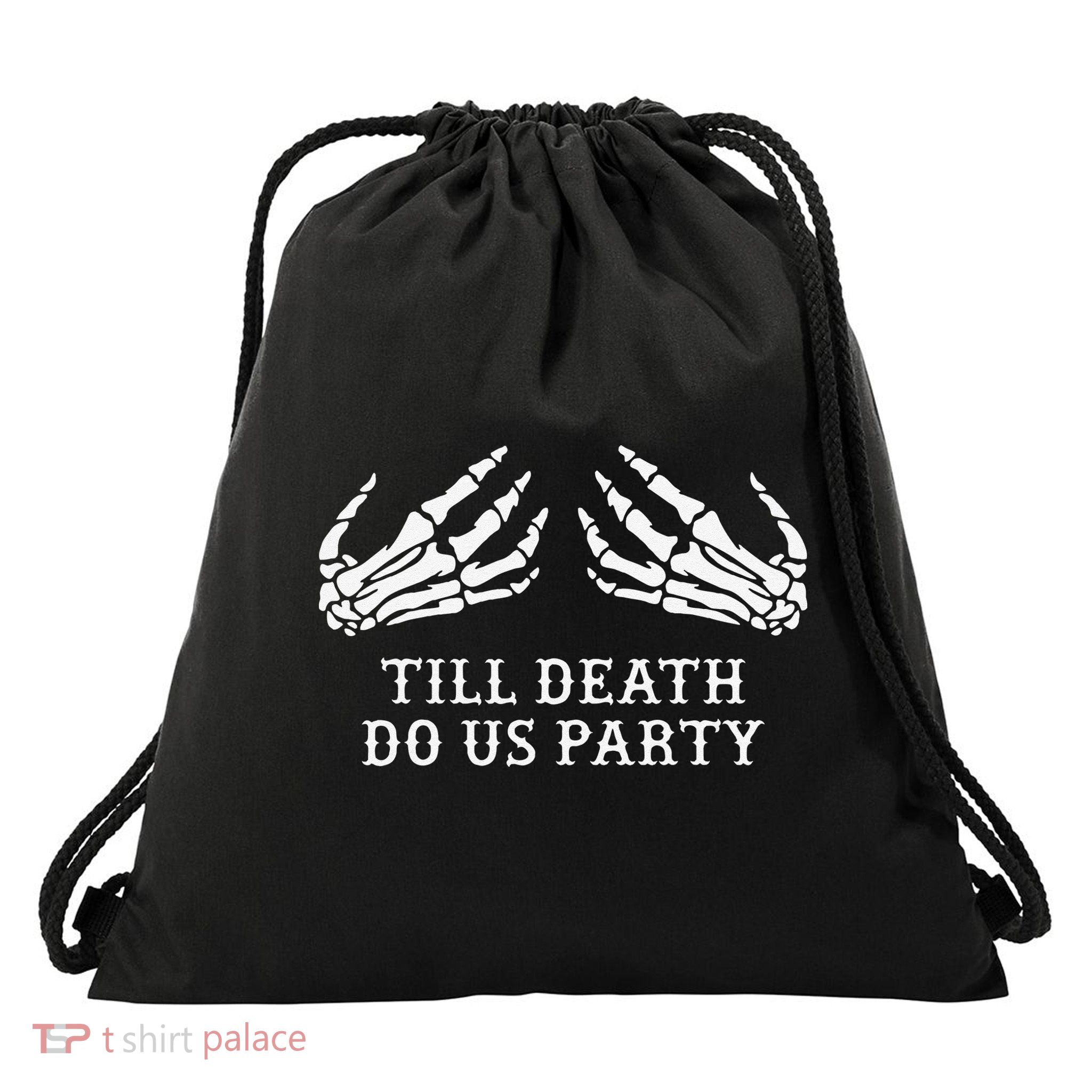Bachelorette Party Till Death Do Us Party Halloween Drawstring Bag