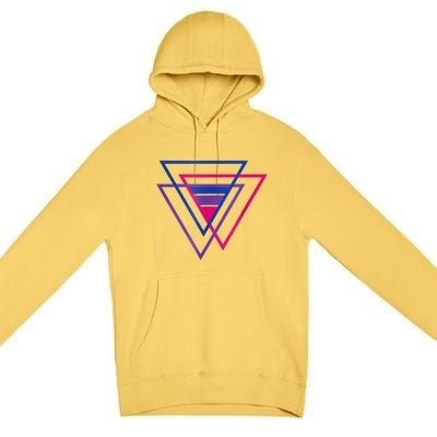 Bi Pride Triangle Shirt, BiSexual Pride Gift, Bi Flag Tee Premium Pullover Hoodie