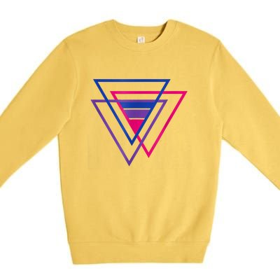 Bi Pride Triangle Shirt, BiSexual Pride Gift, Bi Flag Tee Premium Crewneck Sweatshirt